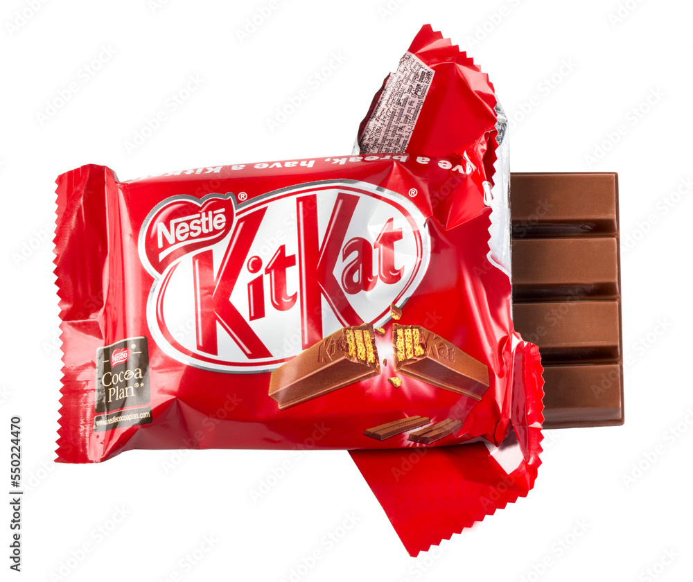 Opened Kit Kat chocolate bar Stock Photo Adobe Stock
