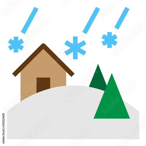 snowstorm flat icon