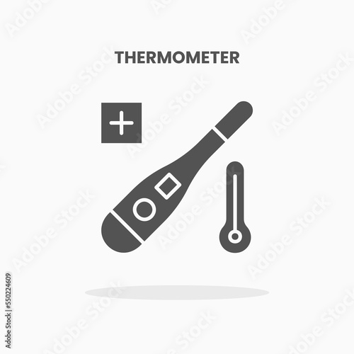 Thermometer icon vector illustration glyph style. Great used for web, app, digital product, presentation, UI and many more.