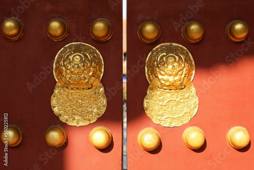 Front door knocker of the Dacheng gate of the Beijing Temple of Confucius photo