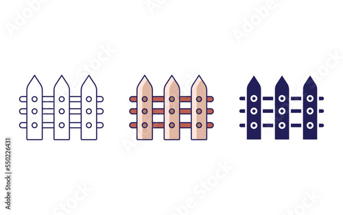 Fence line icon isolated on white background, Vector illustration
