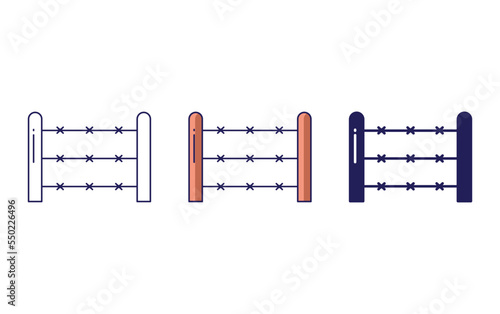 Fence line icon isolated on white background, Vector illustration