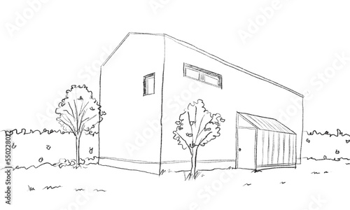 家の手書きパース