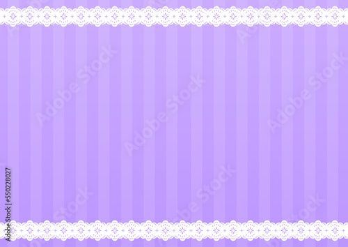背景　レースとストライプ　紫