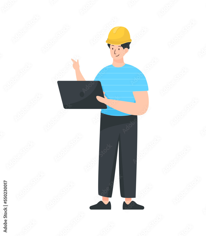 An editable flat illustration of online working 