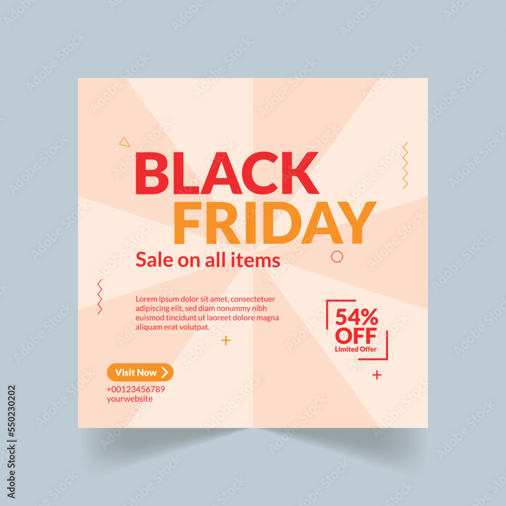 Fototapeta premium Black Friday Sale Social Media Ads Post Template
