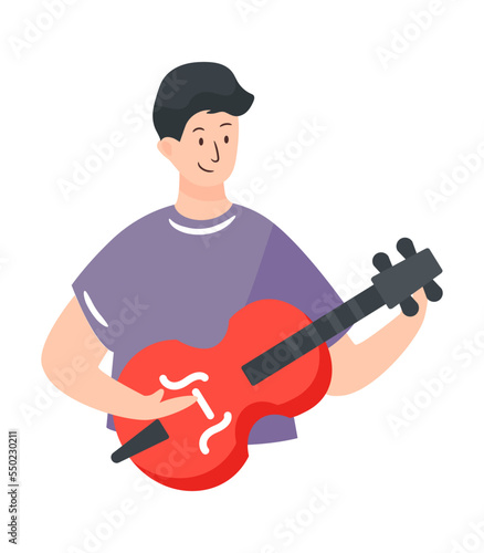 A flat illustration of violinist