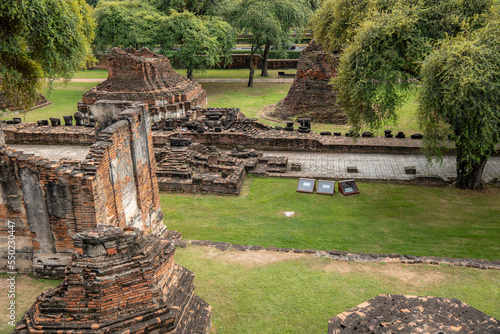 Ruinen von Ayutthaya, welche die frühere Hauptstadt des Königreichs Siam gewesen ist und heutzutage zu Thailand gehört.