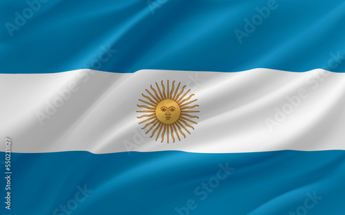 Flag of Argentina. 3d vector banner 