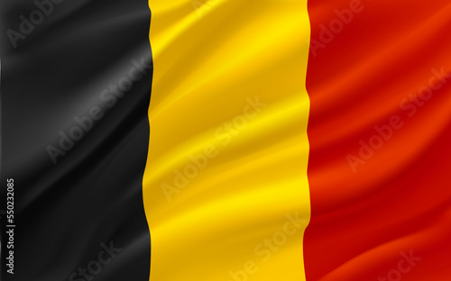 Waving flag of Belgia. 3d vector banner 