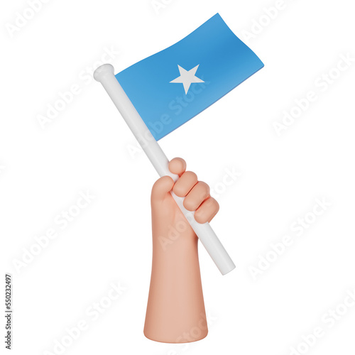 3D hand holding a flag of Somalia © Dedy
