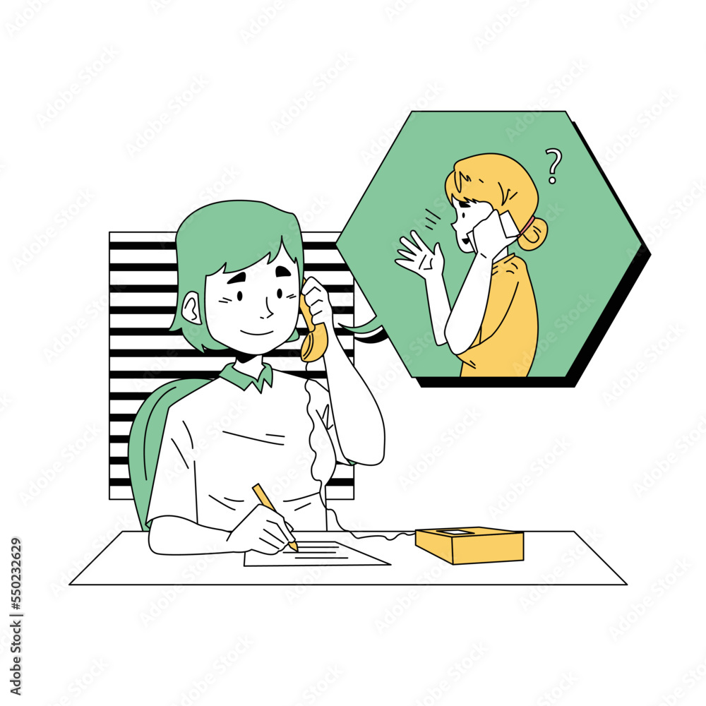 Illustration graphic of Receiving Complaints. Perfect for banner, social media, etc. Illustration graphic of Receiving Complaints. Perfect for banner, social media, etc.