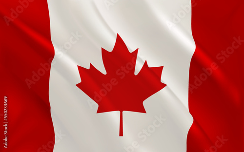 Waving flag of Canada. 3d vector banner 