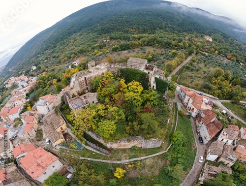 Bugnara village panoramic aerial view