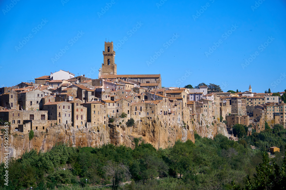 View of little medieval town Pitigliano, Tuscany, Italy