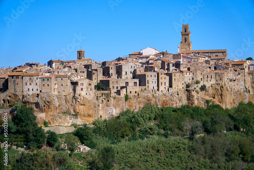 View of little medieval town Pitigliano, Tuscany, Italy 
