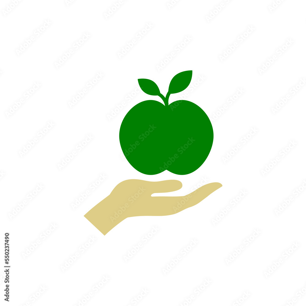 Illustration of green apple fruit icon Illustration of green apple fruit icon