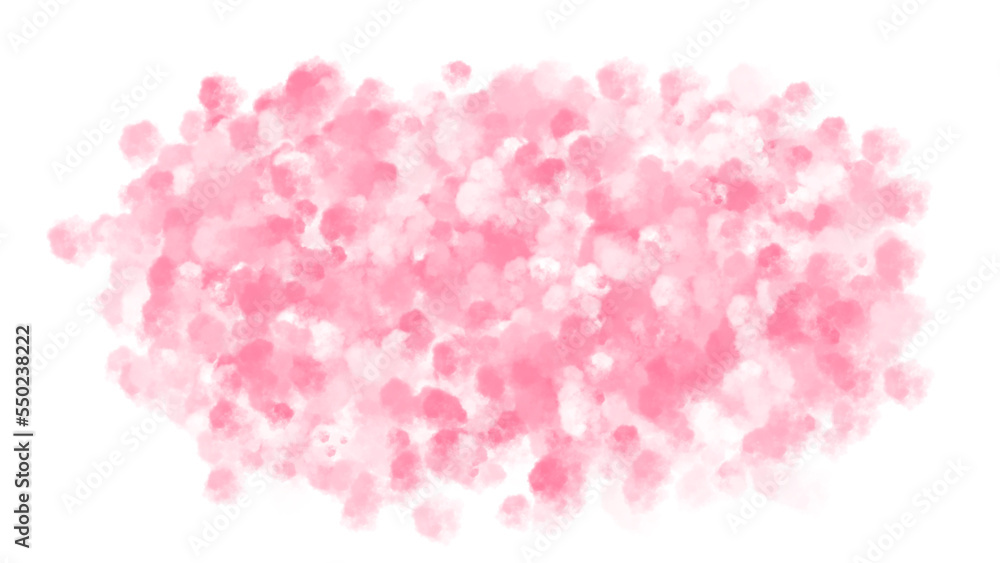 Soft pink watercolor backgrounds and textures with colorful abstract art creations. Glowing smoke or cloud texture. PNG transparent available.