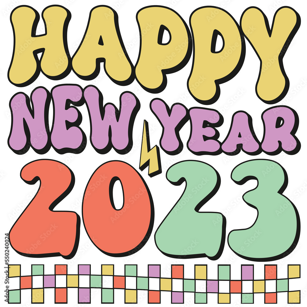 Retro Happy New Year 2023 PNG Retro Happy New Year 2023 PNG