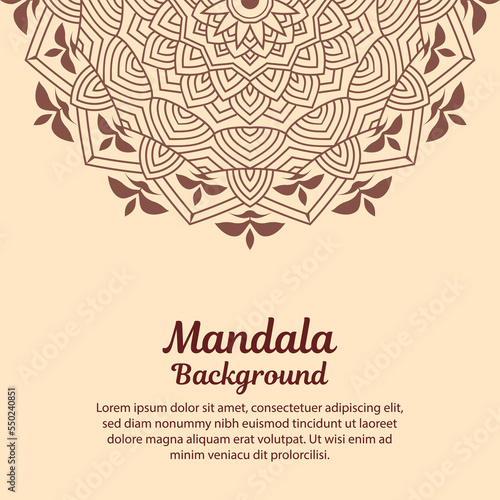 Fototapeta Naklejka Na Ścianę i Meble -  Multi-purpose Luxury ornamental mandala design background, Wedding Invitation card with mandala