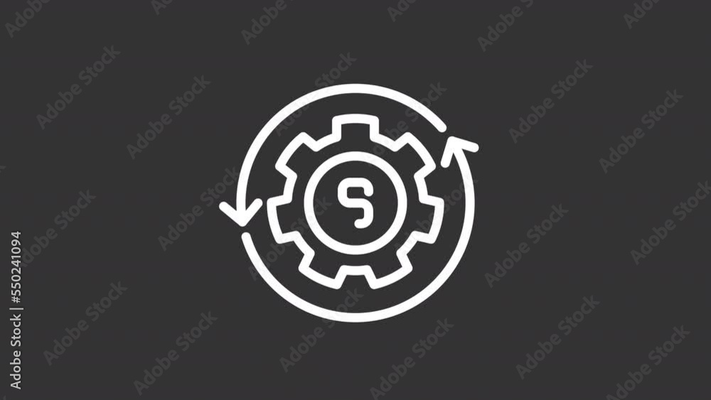 Animated dollar gear white line icon. Financial system. Banking technology. Seamless loop HD video with alpha channel on transparent background. Motion graphic design for night mode Animated dollar gear white line icon. Financial system. Banking technology. Seamless loop HD video with alpha channel on transparent background. Motion graphic design for night mode