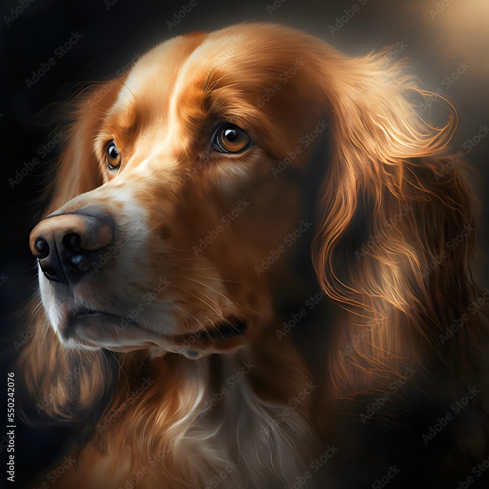 Fototapeta premium Dog portrait created with AI