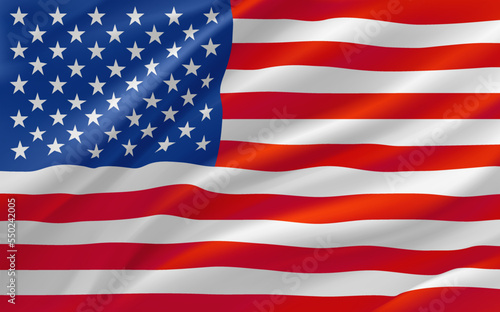 Flag of USA. 3d vector banner 