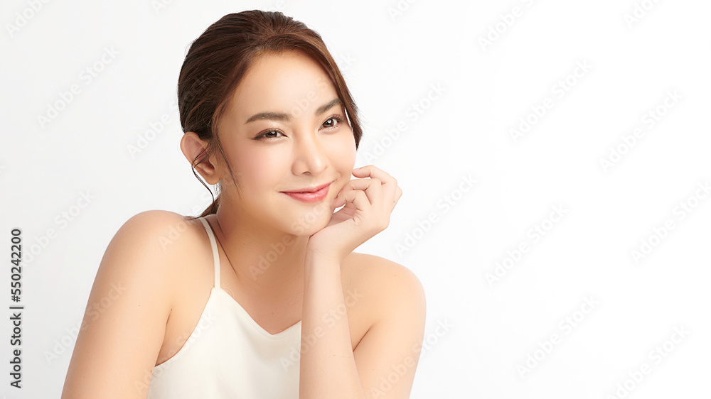 Beautiful young asian woman with clean fresh skin on white background, Face care, Facial treatment, Cosmetology, beauty and spa, Asian women portrait. Beautiful young asian woman with clean fresh skin on white background, Face care, Facial treatment, Cosmetology, beauty and spa, Asian women portrait.