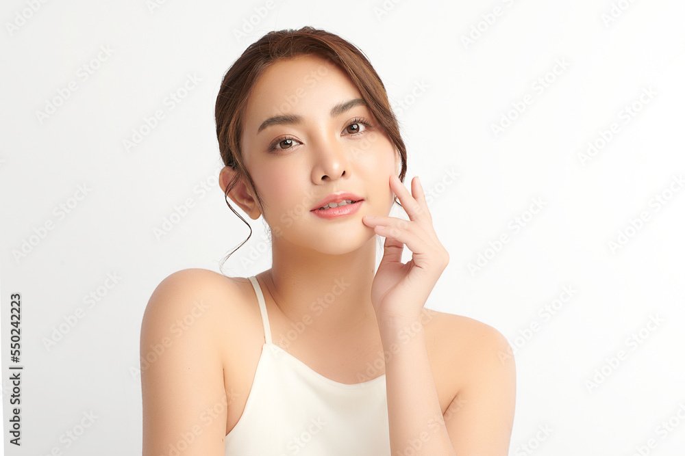 Beautiful young asian woman with clean fresh skin on white background, Face care, Facial treatment, Cosmetology, beauty and spa, Asian women portrait. Beautiful young asian woman with clean fresh skin on white background, Face care, Facial treatment, Cosmetology, beauty and spa, Asian women portrait.