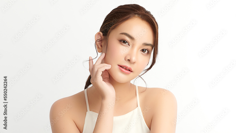 Beautiful young asian woman with clean fresh skin on white background, Face care, Facial treatment, Cosmetology, beauty and spa, Asian women portrait. Beautiful young asian woman with clean fresh skin on white background, Face care, Facial treatment, Cosmetology, beauty and spa, Asian women portrait.
