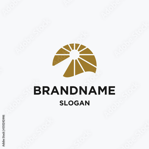 Key sun logo icon design template vector illustration