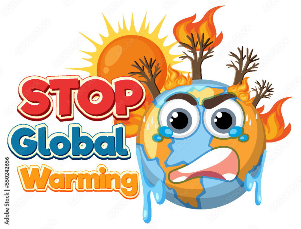 Stop global warming vector concept Stop global warming vector concept