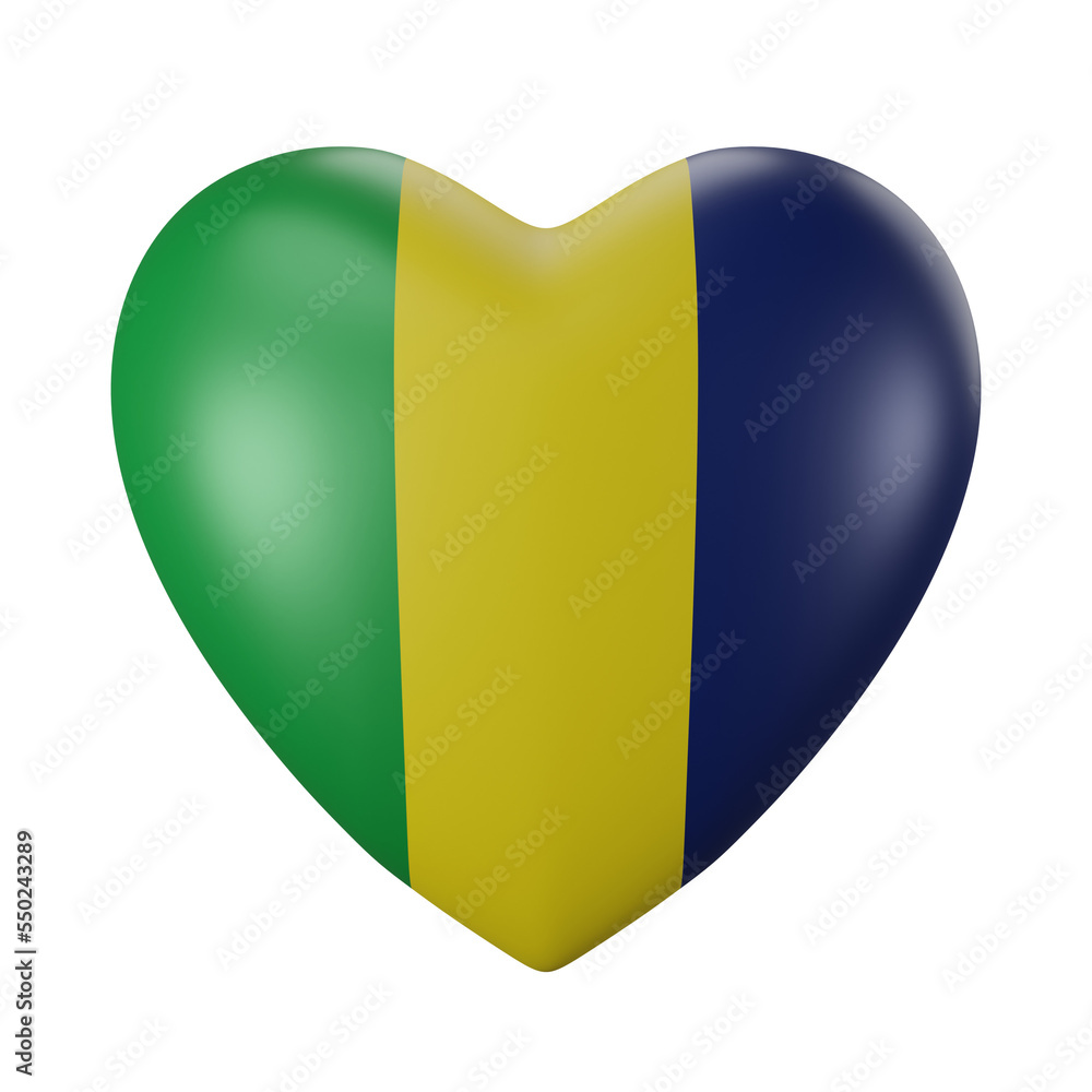 Fototapeta premium Heart shaped model with Brazil flag colored. 3D rendering