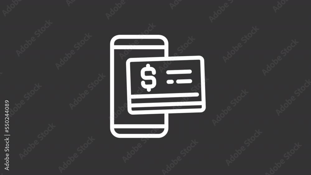 Animated m wallet white line icon. Payment service in smartphone. Digital banking. Seamless loop HD video with alpha channel on transparent background. Motion graphic design for night mode Animated m wallet white line icon. Payment service in smartphone. Digital banking. Seamless loop HD video with alpha channel on transparent background. Motion graphic design for night mode