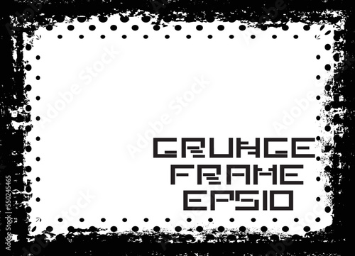 Grunge Black and White Frames . textured rectangles for image 