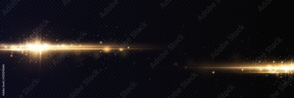 Obraz premium Golden light vectors.Bright gold star.Light flash.Gold glitter