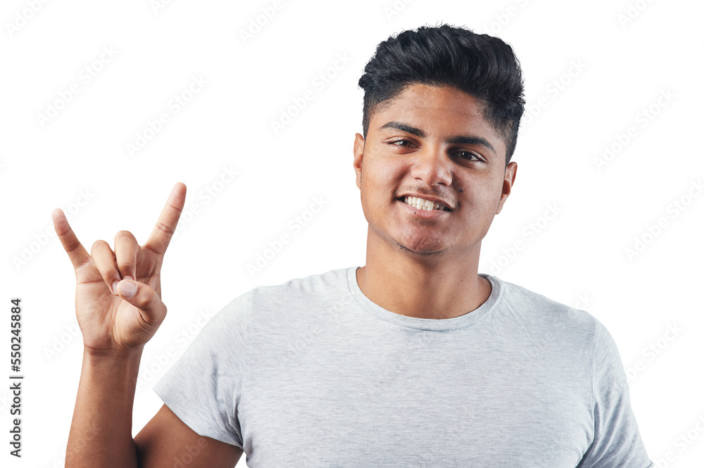 Studio shot of a young man posing against  isolated on a transparent png background