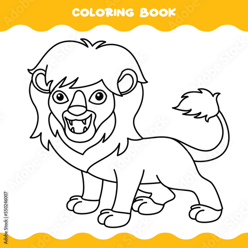 Coloring Page With Cartoon Lion