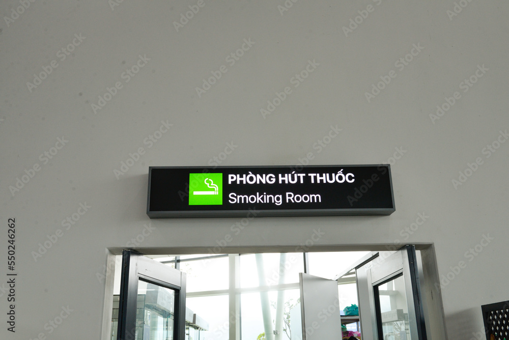 BINH DINH, VIETAM - DECEMBER, 2018: Signs at a local airport in a central province of Vietnam (Phu Cat Airport UIH VVPC). Content in the signs are display in two languages Vietnamese and English.
BINH DINH, VIETAM - DECEMBER, 2018: Signs at a local airport in a central province of Vietnam (Phu Cat Airport UIH VVPC). Content in the signs are display in two languages Vietnamese and English.
