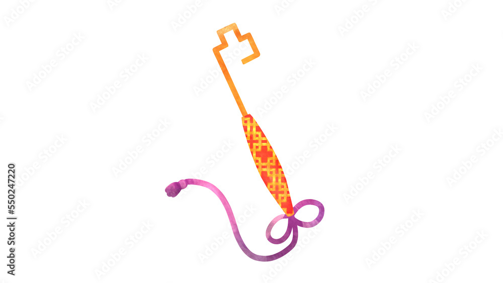 Obraz premium 豪華な宝鑰（宝鍵）の水彩風背景透過イラスト