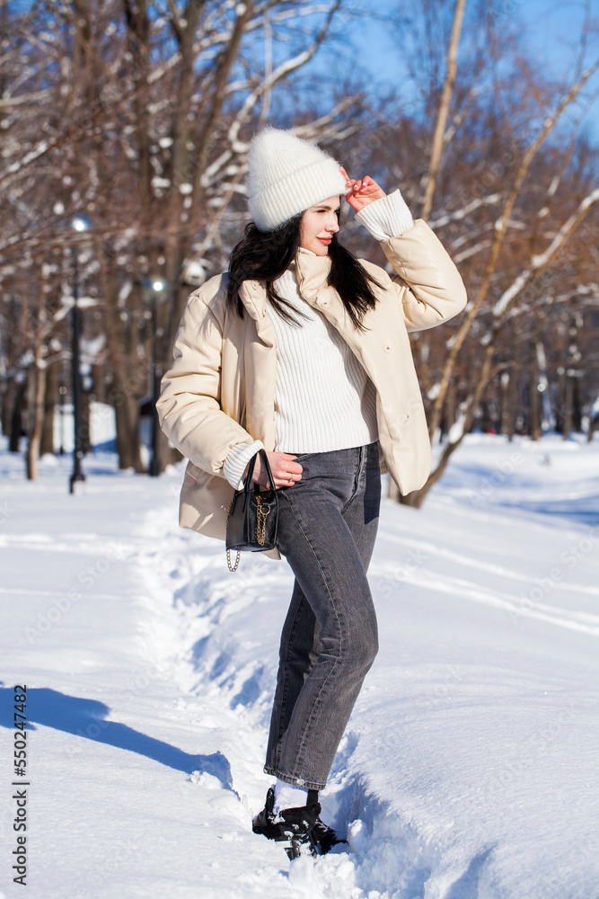 Full length portrait of young beautiful woman