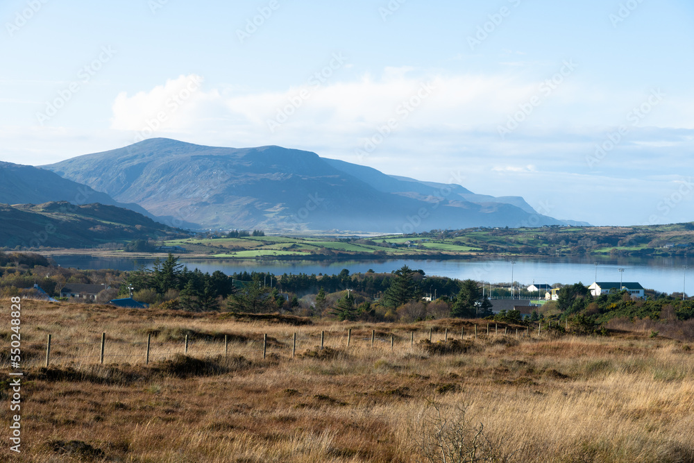 Northern Ireland. View of the bay, mountains. Northern Ireland. View of the bay, mountains.