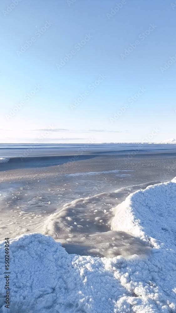 winter sea with snow winter sea with snow