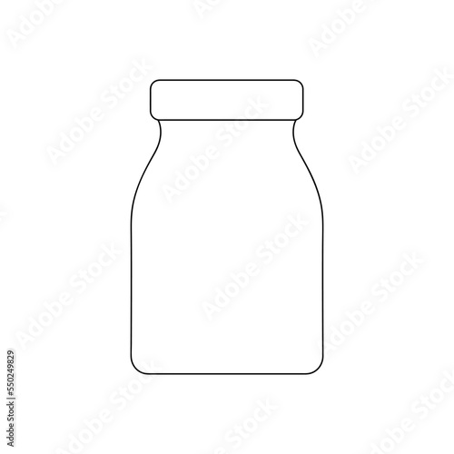 Hand drawn jar symbol. Cute monochrome style. Stock illustration isolated on white background. 