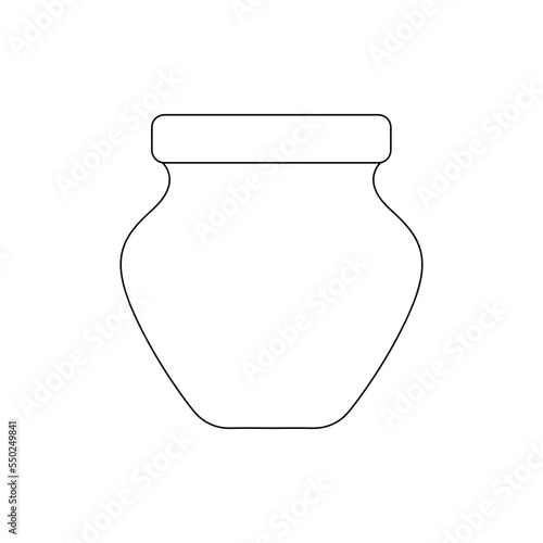Hand drawn jar symbol. Cute monochrome style. Stock illustration isolated on white background