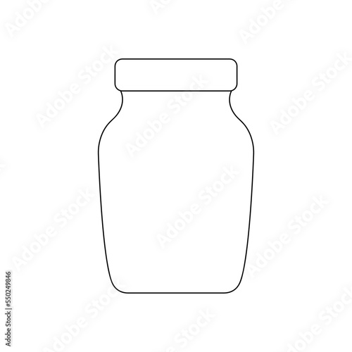 Hand drawn jar symbol. Cute monochrome style. Stock illustration isolated on white background. 