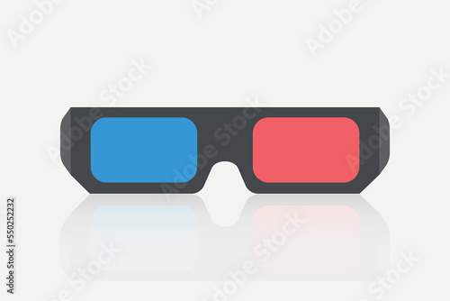 3d glasses vector. Watching the film in 3d cinema