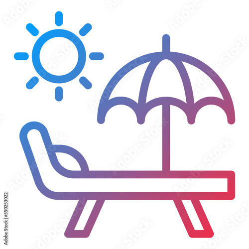 Sun Bed Icon Style