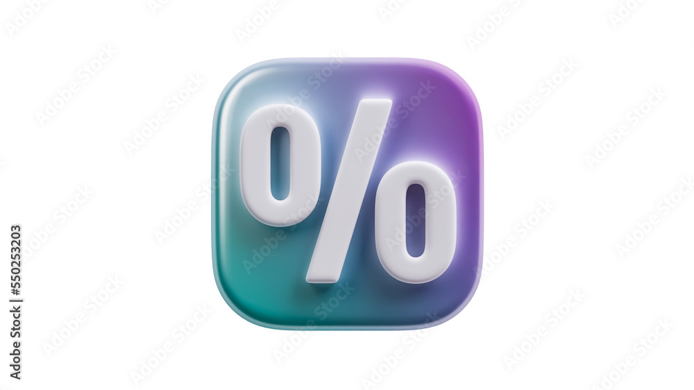 Percent sale badge icon 3d rendering cutout Percent sale badge icon 3d rendering cutout