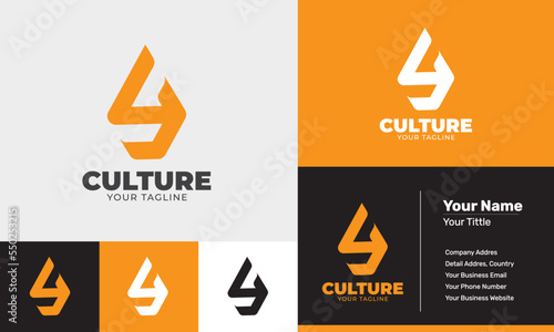 Puppet wayang culture flat design modern logo template